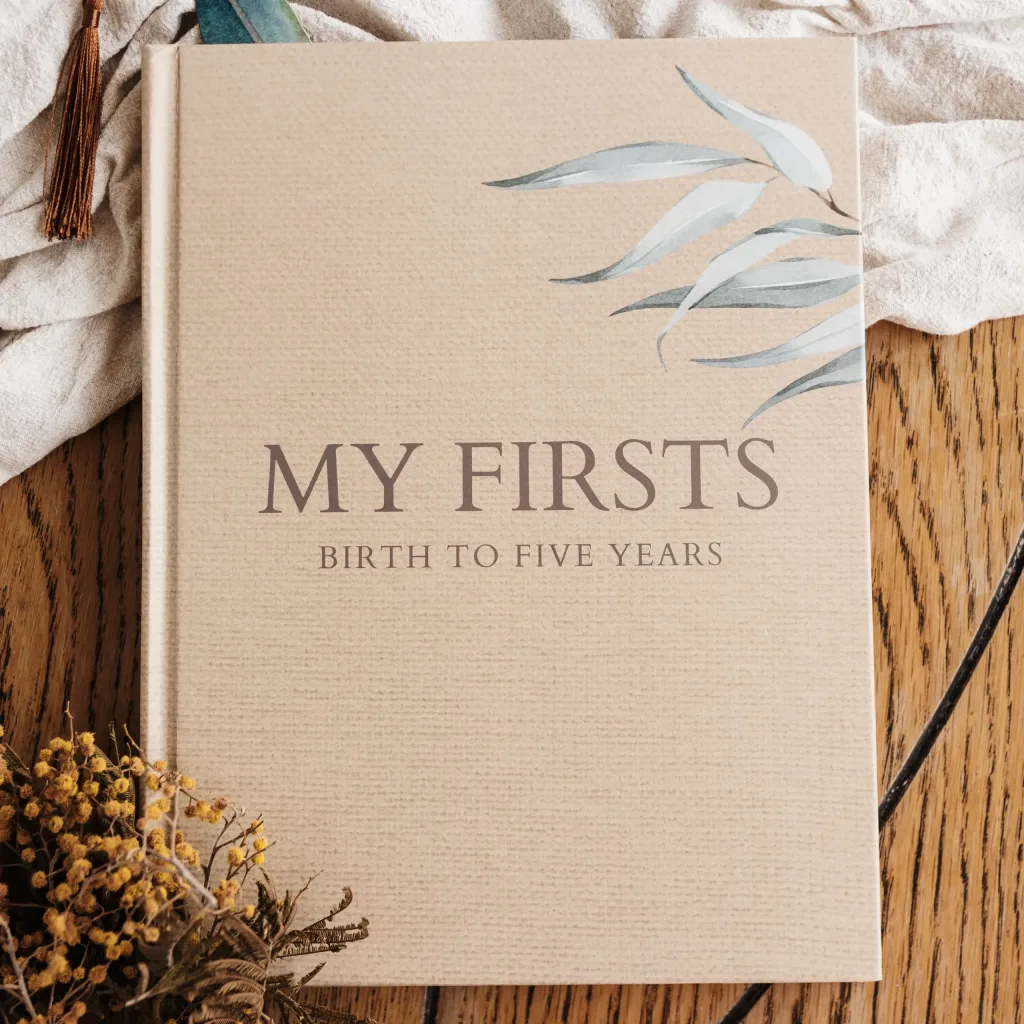 Baby book keepsake hardcover milestones journal. Australian baby memory book for newborns and toddlers.